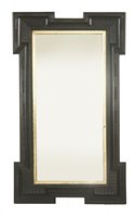 Lot 582 - An ebonised rectangular wall mirror