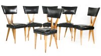 Lot 730 - A set of six Italian walnut dining chairs