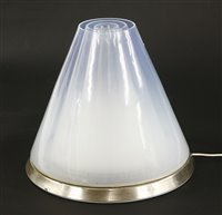 Lot 291 - A pyramid glass table lamp