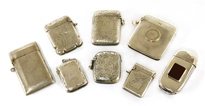 Lot 45 - Eight Victorian and later silver vesta cases