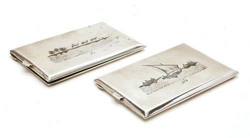 Lot 317 - Two Iraqi niello silver cigarette cases