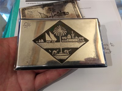 Lot 317 - Two Iraqi niello silver cigarette cases