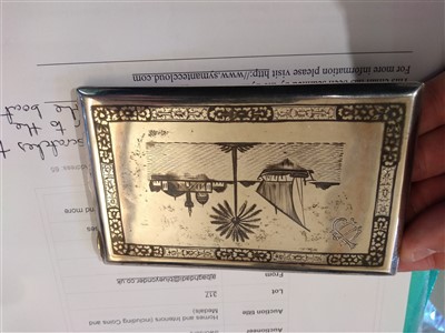 Lot 317 - Two Iraqi niello silver cigarette cases