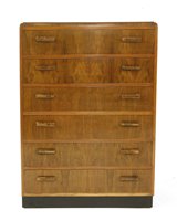 Lot 200 - An Art Deco walnut chest of drawers