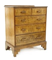 Lot 202 - An Art Deco walnut chest of drawers