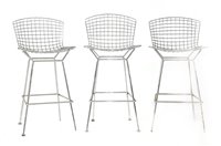 Lot 494 - Three chrome stools