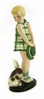 Lot 78 - A Goldscheider figure of a girl and a bunny rabbit