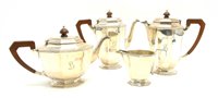 Lot 354 - A silver four piece service