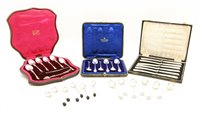 Lot 311 - A collection of cased silver spoons and knives