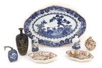 Lot 487 - Chinese plates and snuff bottles.