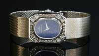 Lot 308 - A ladies 18ct gold diamond set Jaeger LeCoultre mechanical bracelet watch