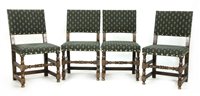 Lot 366 - A set of four oak single dining chairs