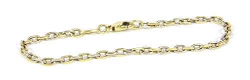 Lot 267 - A two colour gold belcher link bracelet chain bracelet