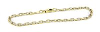 Lot 267 - A two colour gold belcher link bracelet chain bracelet