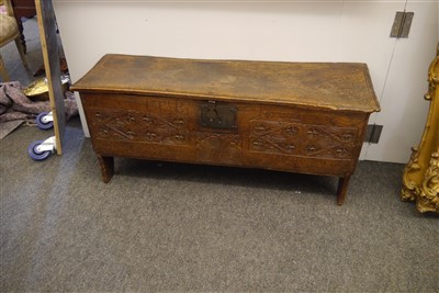 Lot 538 - A William and Mary elm-boarded chest