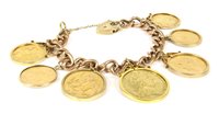 Lot 268 - A 9ct gold curb link bracelet with padlock