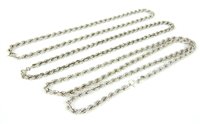 Lot 255 - A 9ct white gold rope link necklace