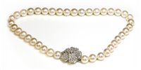 Lot 297 - A single row uniform cultured pearl necklace
