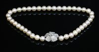 Lot 297 - A single row uniform cultured pearl necklace