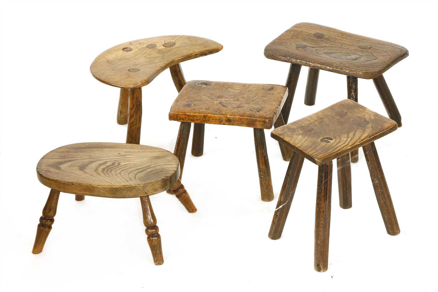 Lot 537 - A stained elm child’s stool