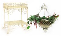 Lot 357 - A modern wrought iron two-tier table