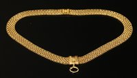 Lot 25 - A Victorian three row panther style necklace