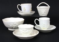 Lot 434 - A collection of 18th Century Bow porcelain blanc de chine tea wares