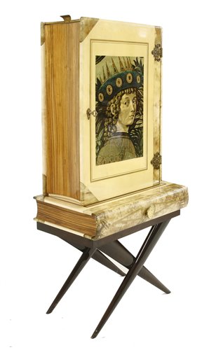 Lot 576 - An Aldo Tura 'book' cocktail cabinet