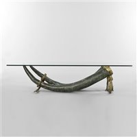 Lot 571 - A French bronze `Tusk' coffee table