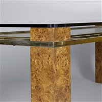 Lot 257 - A gilt and chrome dining table