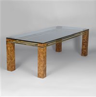 Lot 257 - A gilt and chrome dining table