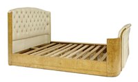 Lot 324 - An Art Deco burr maple bed frame