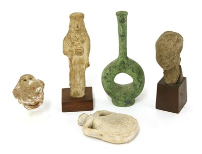 Lot 219 - Antiquities: five ancient clay items