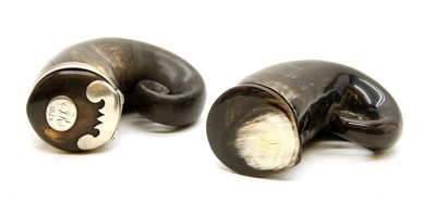 Lot 96 - Two curled horn snuff mulls