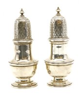 Lot 365 - A pair of 20th century silver sugar castors