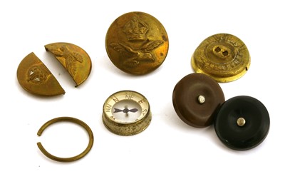Lot 168 - Two military POW Escape buttons and an RAF compass button