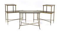 Lot 817 - A pair of two tier gilt metal side tables