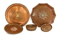 Lot 115 - Four Christofle Dindinerie copper and silvered trays