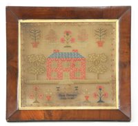 Lot 660 - A Victorian needlework sampler