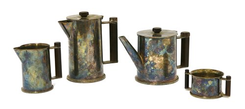 Lot 117 - A silver-plated four-piece tea set