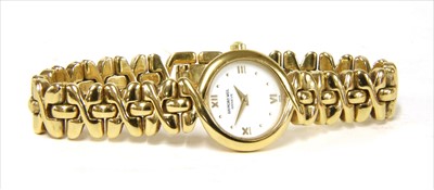 Lot 76 - A ladies' gold plated Raymond Weil quartz bracelet watch