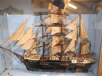 Lot 572 - A ship model diorama