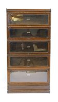 Lot 719 - Five section oak Globe Wernicke bookcase