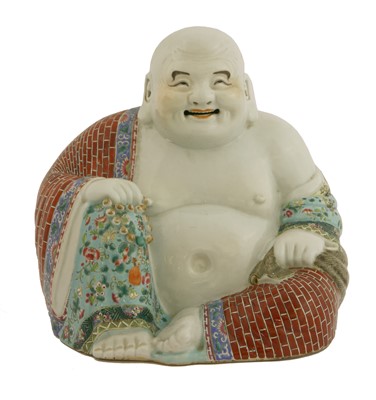 Lot 100 - A Chinese famille rose Budai