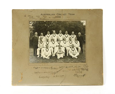 Lot 129 - A photo of the Australian cricket team, 1938