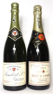 Lot 50 - Moët & Chandon, 1973, one bottle and Lambert & Cie, Extra Dry, one bottle, two bottles in total
