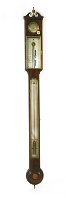 Lot 850 - A George III mahogany stick barometer