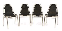 Lot 700 - After Charlotte Perrand, 'Les Arcs' chairs, four black