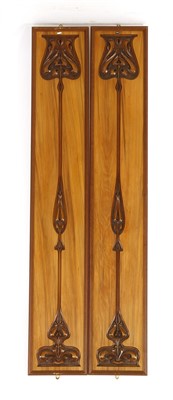 Lot 18 - A pair of carved rosewood Secessionist wall panels