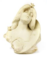 Lot 310 - An Art Nouveau marble bust of a girl